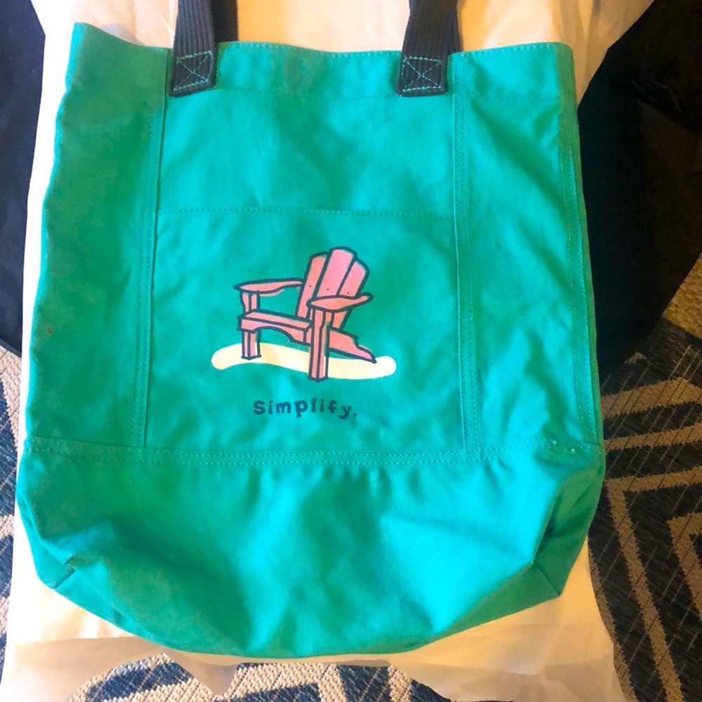 Simplify beach tote Adirondack chair on beach 🏖️ 16” h 14” W 4” thick
